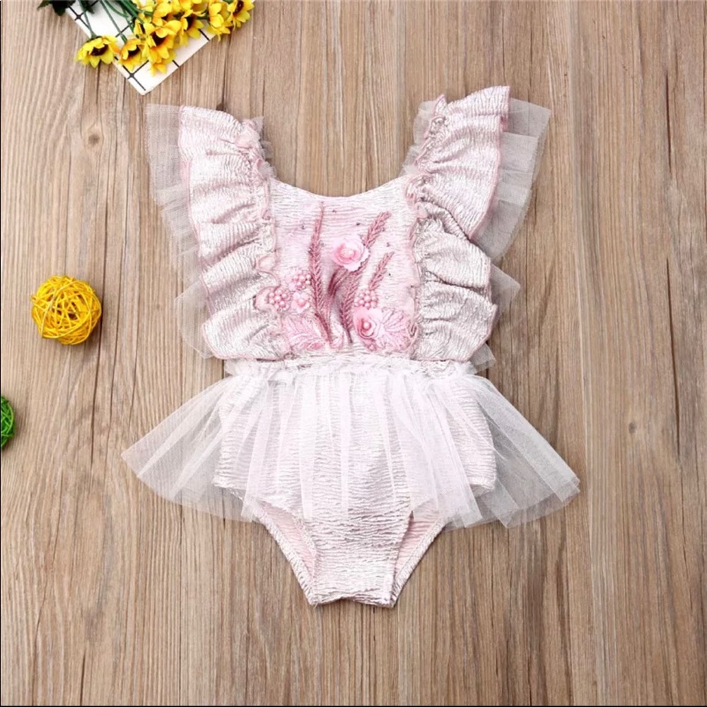 Toddler Girls Pink Floral Summer Romper